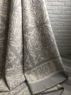 Одеяло байковое взрослое Орнамент серое (140 x 205 см)