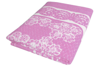 Купить Одеяло байковое взрослое Кружева светло фиолетовое (212 x 150 см) 