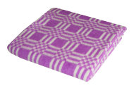 Одеяло байковое взрослое Клетка сложная фиолетовое (205 x 140 см)