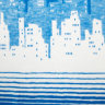 Купить Одеяло байковое взрослое Мегаполис синее (212 x 150 см) 