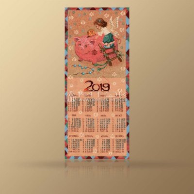 Купить Календарь из гобелена на 2019 год “Копилочка” (32 х 82 см) 