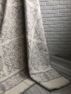 Одеяло байковое взрослое Орнамент серое (140 x 205 см)