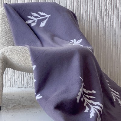 Купить Одеяло байковое взрослое Ветви свинцовое (212 x 150 см) 