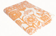 Одеяло байковое взрослое Цветы персиковое (212 x 150 см)