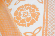 Одеяло байковое взрослое Пионы персиковое (212 x 150 см)