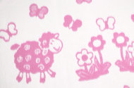 Одеяло байковое детское Овечки розовое (140 x 100 см)