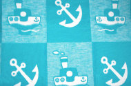 Одеяло байковое детское Кораблики голубое (140 x 100 см)