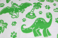 Одеяло байковое детское Динозаврики зеленое (118 x 100 см)