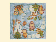 Гобеленовая салфетка Весёлая зима    (32 x 32 см)