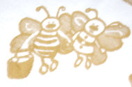 Одеяло байковое детское Пчелки бежевое (118 x 100 см)