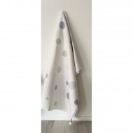 Одеяло байковое детское Шарики фисташовое+серый (140 x 100 см)
