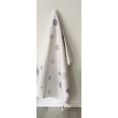 Купить Одеяло байковое детское Шарики фисташовое+серый (140 x 100 см) 