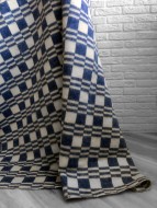 Одеяло байковое взрослое Клетка синее (140 x 205 см)