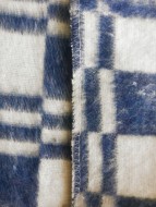 Одеяло байковое взрослое Клетка синее (140 x 205 см)