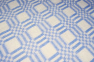 Одеяло байковое взрослое Клетка сложная синее  (140 x 205 см)
