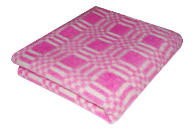 Купить Одеяло байковое взрослое Клетка сложная розовое (140 x 205 см) 