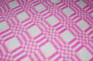 Одеяло байковое взрослое Клетка сложная розовое (140 x 205 см)