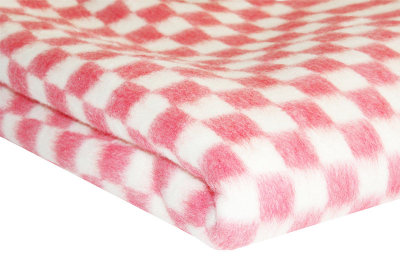 Купить Одеяло байковое взрослое Клетка простая красное (205 x 140 см) 