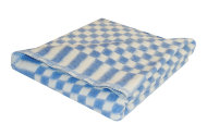 Одеяло байковое детское Клетка простая синее (112 x 90 см)