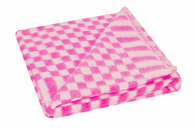 Купить Одеяло байковое детское  Клетка простая розовое (112 x 90 см) 