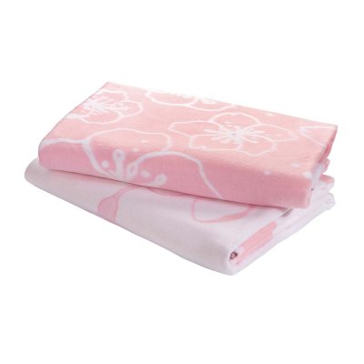 Купить Одеяло байковое взрослое Цветы сакуры розовое (212 x 150 см) 