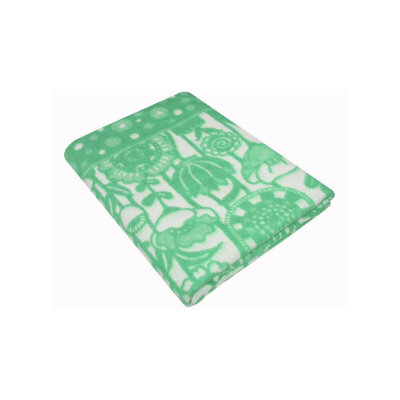 Купить Одеяло байковое взрослое Цветы зеленое (212 x 150 см) 