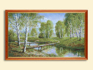 Картина из гобелена Зеленый шум (56 х 33 см)