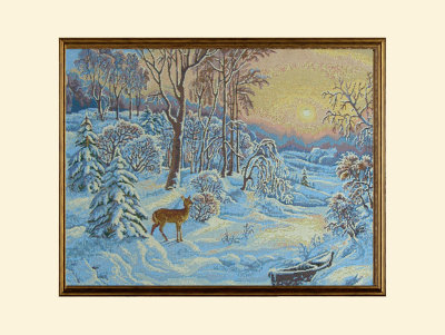 Купить Картина из гобелена Зимний пейзаж (55 х 43 см) 