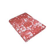 Одеяло байковое взрослое Цветы красное (212 x 150 см)