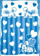 Скидка! Одеяло байковое детское Зайкин синее (140 x 100 см)