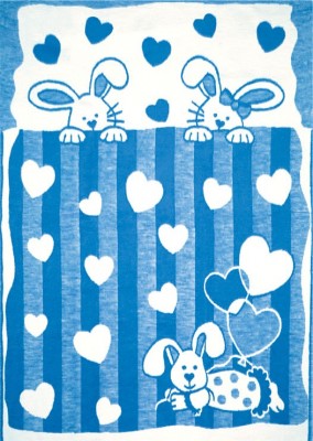 Купить Скидка! Одеяло байковое детское Зайкин синее (140 x 100 см) 