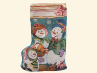 Мешок для подарка "Семейка снеговиков" (32 x 49 см)
