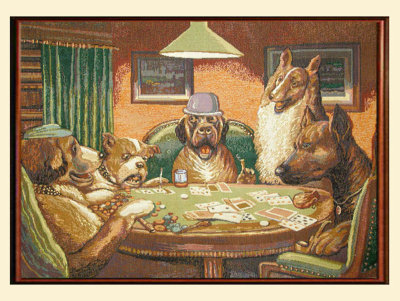 Купить Картина  из гобелена "Покер" (77 х 55 см) 
