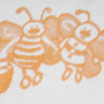 Купить Одеяло байковое детское Пчелки персиковое (118 x 100 см) 