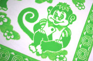 Одеяло байковое детское Обезьянки зеленое (118 x 100 см)