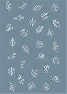 Одеяло байковое взрослое Листья серо-синее (212 x 150 см)