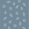 Купить Одеяло байковое взрослое Листья серо-синее (212 x 150 см) 
