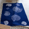 Купить Одеяло байковое взрослое Ракушки синее (212 x 150 см) 