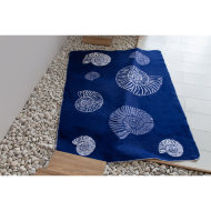 Одеяло байковое взрослое Ракушки синее (212 x 150 см)