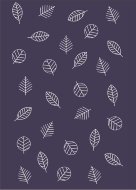 Одеяло байковое взрослое Листья черничное (212 x 150 см)