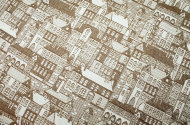 Покрывало пикейное Город  коричневое (212 x 145 см)