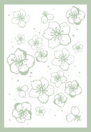 Одеяло байковое взрослое Цветы сакуры фисташковое (212 x 150 см)