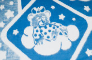 Одеяло байковое детское Мишкин сон синее (118 x 100 см)