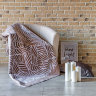 Купить Одеяло байковое взрослое Орнамент кофейное (212 x 150 см) 