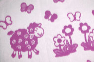 Одеяло байковое детское Овечки фиолетовое (118 x 100 см)