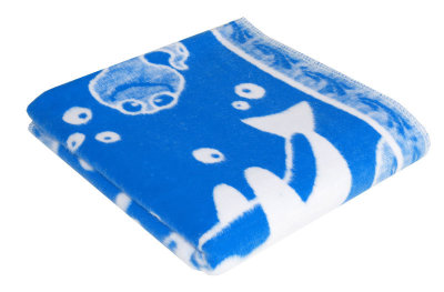 Купить Одеяло байковое детское Дельфины синее (118 x 100 см) 