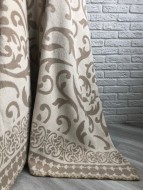 Одеяло байковое взрослое Завиток бежевое (170x 205 см)