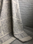 Одеяло байковое взрослое Орнамент серое (170x 205 см)