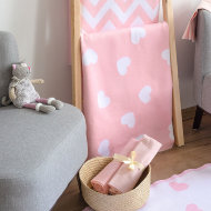 Одеяло байковое детское Сердечки фламинго (118 x 100 см)