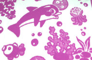 Одеяло байковое детское Дельфины фиолетовое (118 x 100 см)